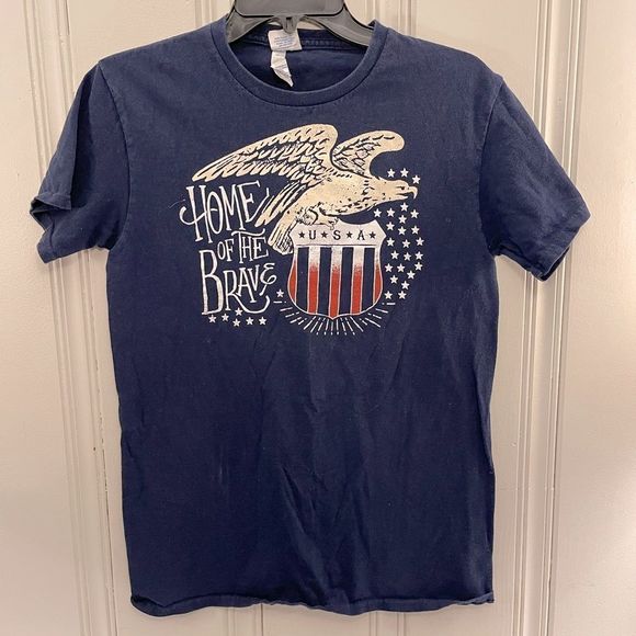 Delta Pro Weight Mens USA Home of the Brave T-shirt Size S - Picture 2 of 3